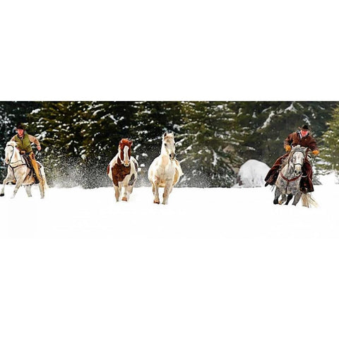 Round Up Gold Ornate Wood Framed Art Print with Double Matting by Stalowy, John