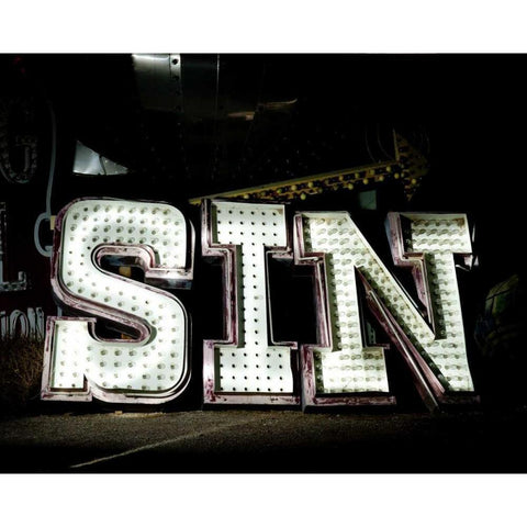 Sin White Modern Wood Framed Art Print by Stalowy, John