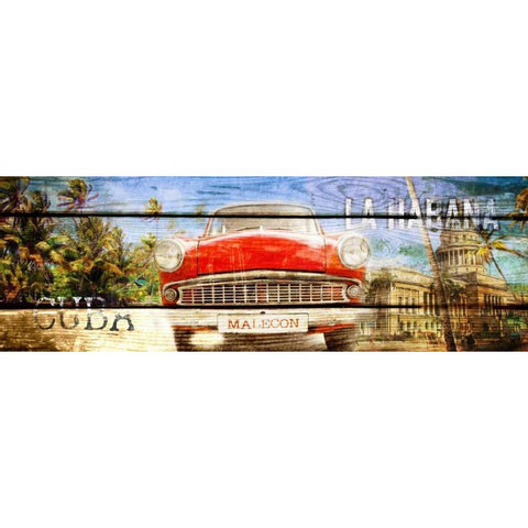 Cuba Habana White Modern Wood Framed Art Print by Adamsky