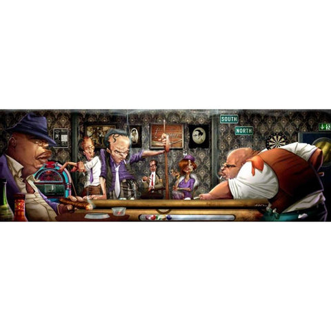 Gangs Black Modern Wood Framed Art Print with Double Matting by Alvez, A. - Perez, A.