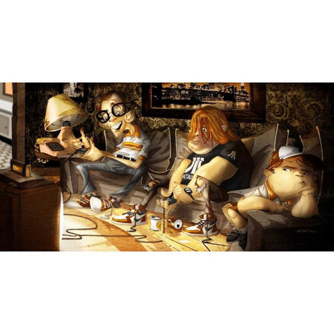 Video Game Black Modern Wood Framed Art Print with Double Matting by Alvez, A. - Perez, A.