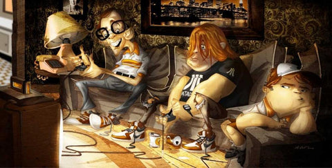 Video Game Black Ornate Wood Framed Art Print with Double Matting by Alvez, A. - Perez, A.