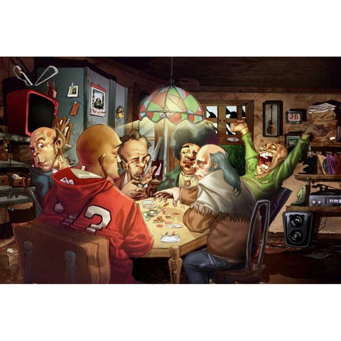 Poker Black Modern Wood Framed Art Print by Alvez, A. - Perez, A.