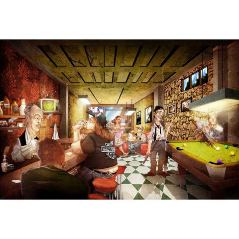 Nine Ball Black Modern Wood Framed Art Print by Alvez, A. - Perez, A.