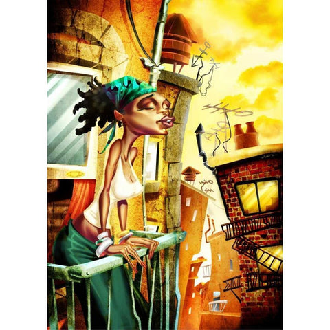 I listen you-1 White Modern Wood Framed Art Print by Alvez, A. - Perez, A.