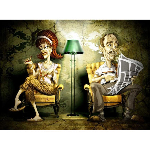 The Marriage Gold Ornate Wood Framed Art Print with Double Matting by Alvez, A. - Perez, A.