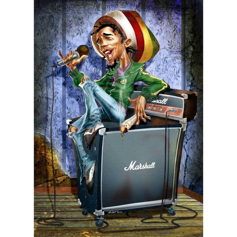Rastafarian White Modern Wood Framed Art Print by Alvez, A. - Perez, A.