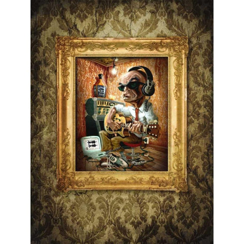 Bluesman 1A Gold Ornate Wood Framed Art Print with Double Matting by Alvez, A. - Perez, A.