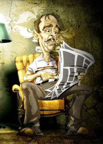 The Husband White Modern Wood Framed Art Print with Double Matting by Alvez, A. - Perez, A.