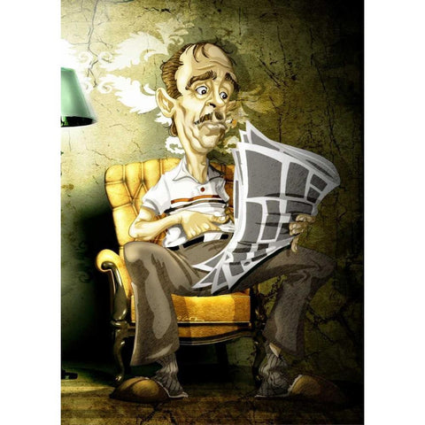 The Husband Gold Ornate Wood Framed Art Print with Double Matting by Alvez, A. - Perez, A.