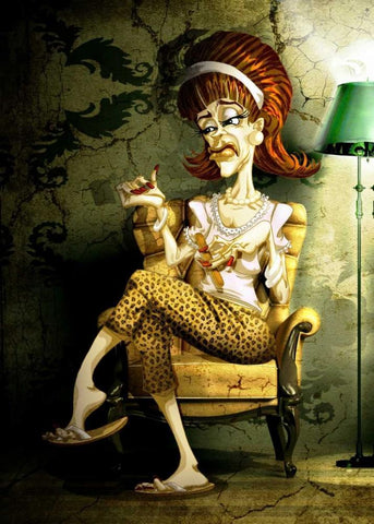 The Wife White Modern Wood Framed Art Print with Double Matting by Alvez, A. - Perez, A.