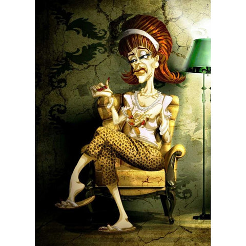 The Wife Black Modern Wood Framed Art Print by Alvez, A. - Perez, A.