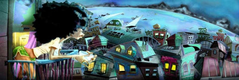 Coffee in the city -3 White Modern Wood Framed Art Print with Double Matting by Alvez, A. - Perez, A.