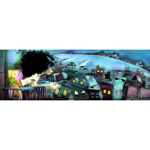 Coffee in the city -3 White Modern Wood Framed Art Print by Alvez, A. - Perez, A.