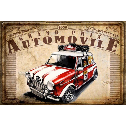 Grand Prix Automovile White Modern Wood Framed Art Print by Sola, Bresso