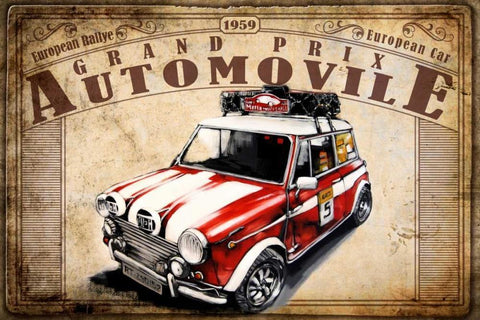 Grand Prix Automovile Black Ornate Wood Framed Art Print with Double Matting by Sola, Bresso