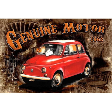 Car Genuine Motor Black Black Modern Wood Framed Art Print with Double Matting by Sola, Bresso
