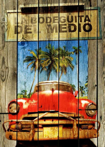 La Bodeguita -2 White Modern Wood Framed Art Print with Double Matting by Sola, Bresso