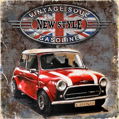 Car Vintage Soul Black Ornate Wood Framed Art Print with Double Matting by Sola, Bresso