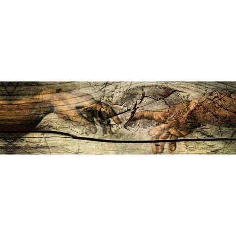 God and Adan Gold Ornate Wood Framed Art Print with Double Matting by Sola, Bresso