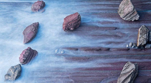 Sea 813 White Modern Wood Framed Art Print with Double Matting by Palacios, J.A.