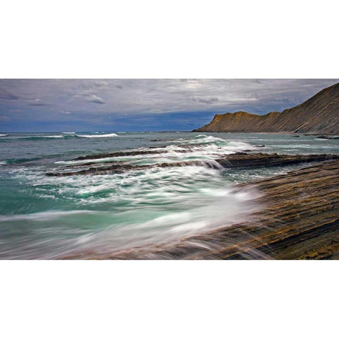 Sea 814 Gold Ornate Wood Framed Art Print with Double Matting by Palacios, J.A.