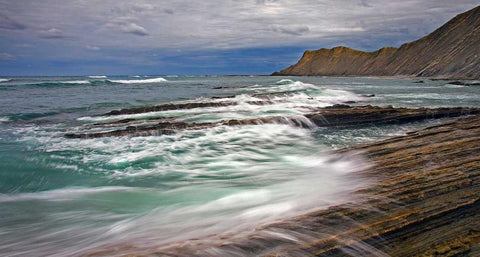 Sea 814 White Modern Wood Framed Art Print with Double Matting by Palacios, J.A.