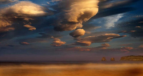 Sea 815 Black Ornate Wood Framed Art Print with Double Matting by Palacios, J.A.