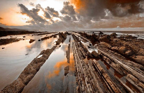 Wild coast 844 White Modern Wood Framed Art Print with Double Matting by Palacios, J.A.