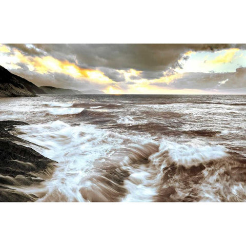 Sea twilight 842 Gold Ornate Wood Framed Art Print with Double Matting by Palacios, J.A.