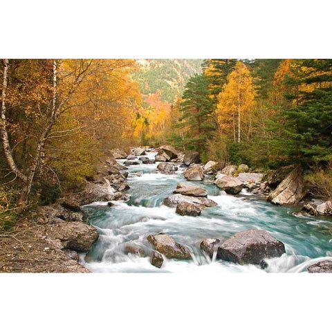 Wild river 830 Black Modern Wood Framed Art Print by Palacios, J.A.