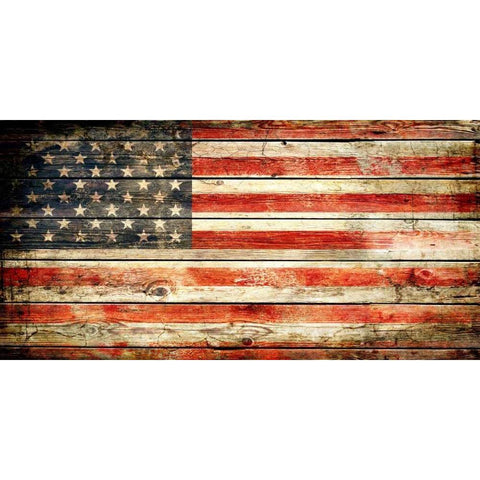 USA 2 Black Modern Wood Framed Art Print by Robins, John H.