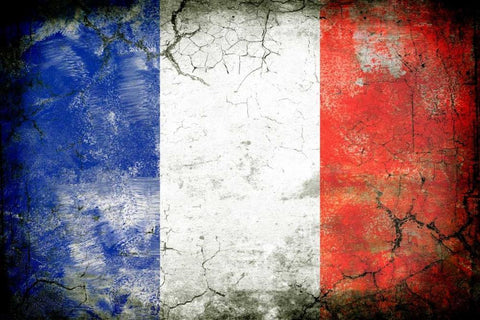 France 1 White Modern Wood Framed Art Print with Double Matting by Robins, John H.