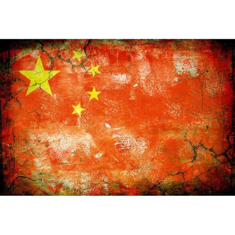 China 1 Black Modern Wood Framed Art Print with Double Matting by Robins, John H.