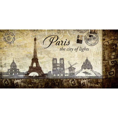 Collage Paris 02 White Modern Wood Framed Art Print by Robert, Paul