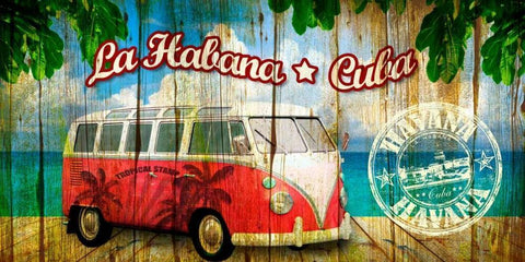 Van Havana White Modern Wood Framed Art Print with Double Matting by Robert, Paul