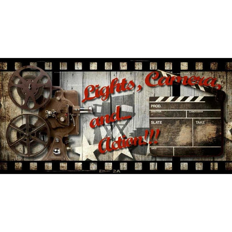 Cinema 01 Gold Ornate Wood Framed Art Print with Double Matting by Robert, Paul