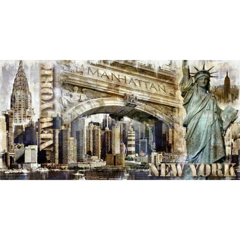New York 01 White Modern Wood Framed Art Print by Robert, Paul