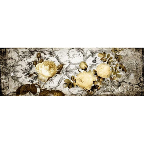 Collage Vintage III Black Modern Wood Framed Art Print with Double Matting by Willow, Susan P.