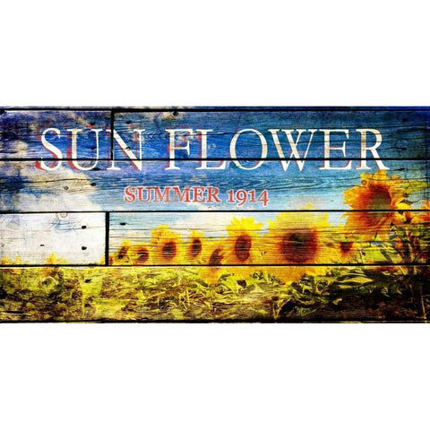 Sunflowers Gold Ornate Wood Framed Art Print with Double Matting by Willow, Susan P.