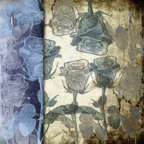 Stone and Roses B Black Modern Wood Framed Art Print by Willow, Susan P.