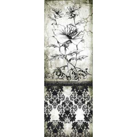 Rose Vintage II A Black Modern Wood Framed Art Print with Double Matting by Willow, Susan P.