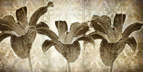 Retro touch Black Ornate Wood Framed Art Print with Double Matting by Willow, Susan P.