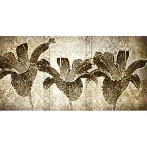 Retro touch Black Modern Wood Framed Art Print with Double Matting by Willow, Susan P.