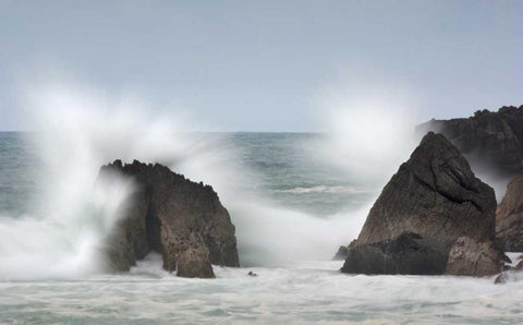 Game waves White Modern Wood Framed Art Print with Double Matting by Vera, Urtzi