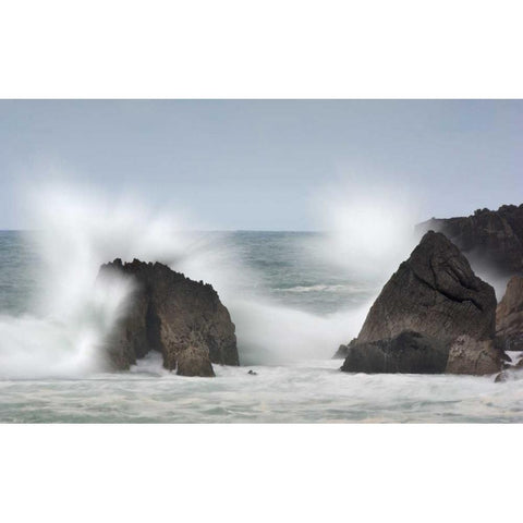 Game waves Black Modern Wood Framed Art Print by Vera, Urtzi