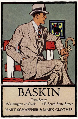 Baskins Fashions I Black Ornate Wood Framed Art Print with Double Matting by Unknown