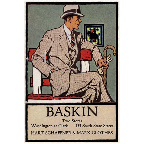 Baskins Fashions I Black Modern Wood Framed Art Print with Double Matting by Unknown