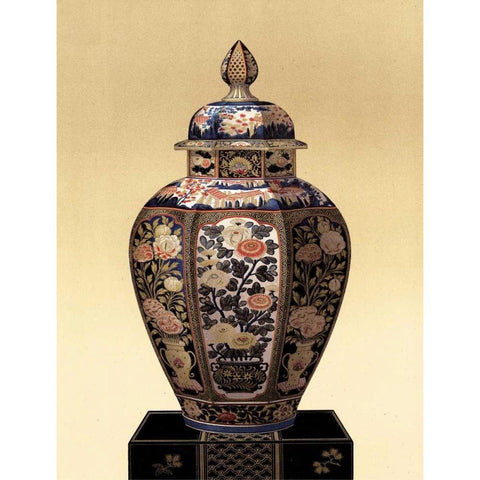 Oriental Blue Vase II Gold Ornate Wood Framed Art Print with Double Matting by Unknown