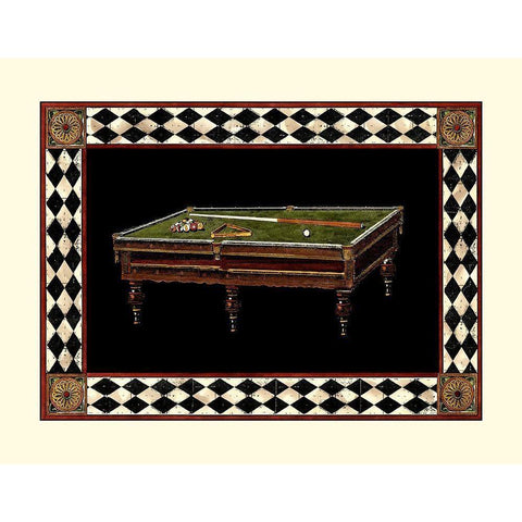 Lets Play Billiards I Gold Ornate Wood Framed Art Print with Double Matting by Vision Studio